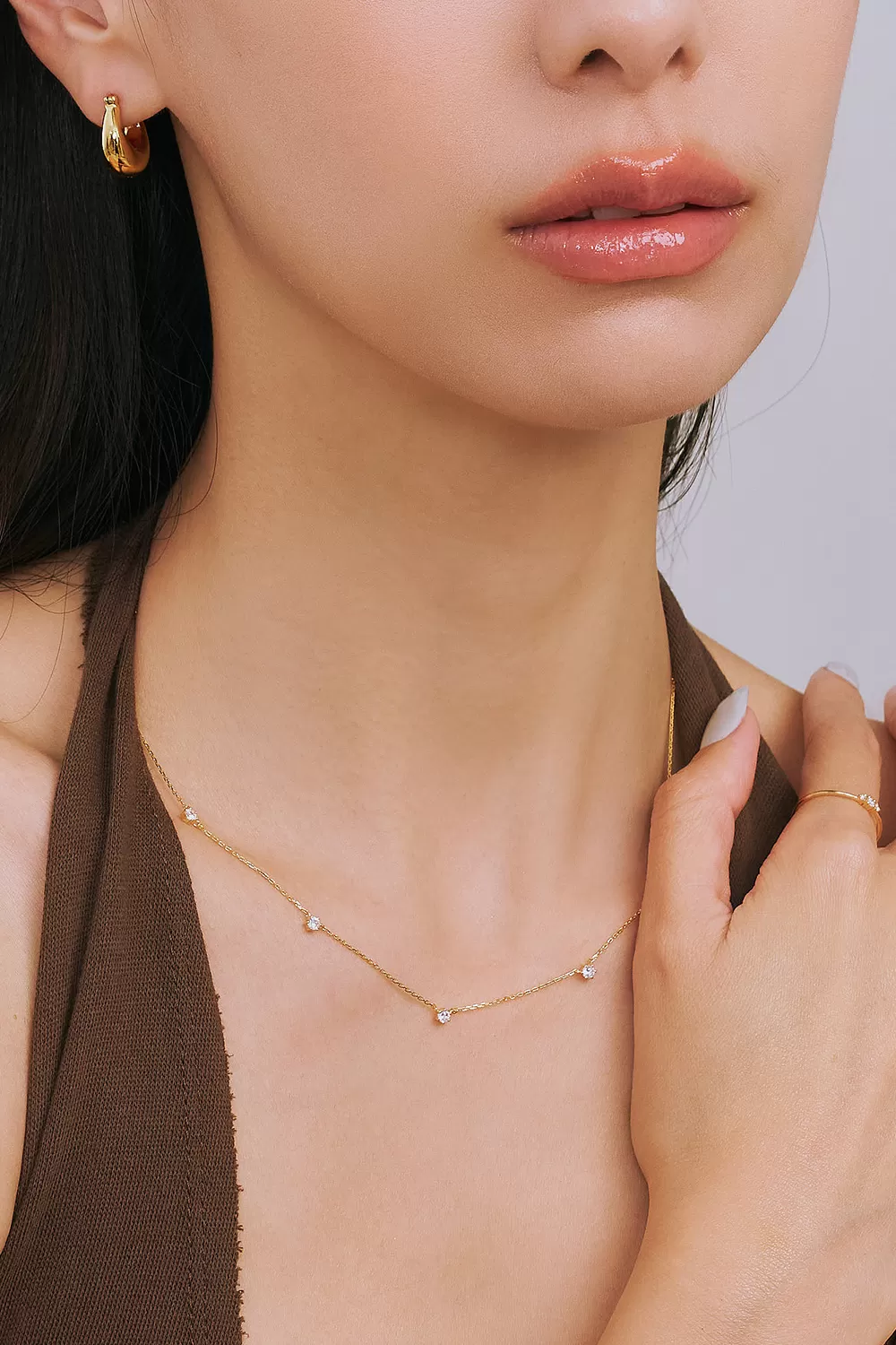 ODETTE | 18K流星5顆滿鑽項鍊,NEW獨家訂製不翻鑽,C114130003,ODETTE|18K流星5顆滿鑽項鍊,18K金,75%純黃金