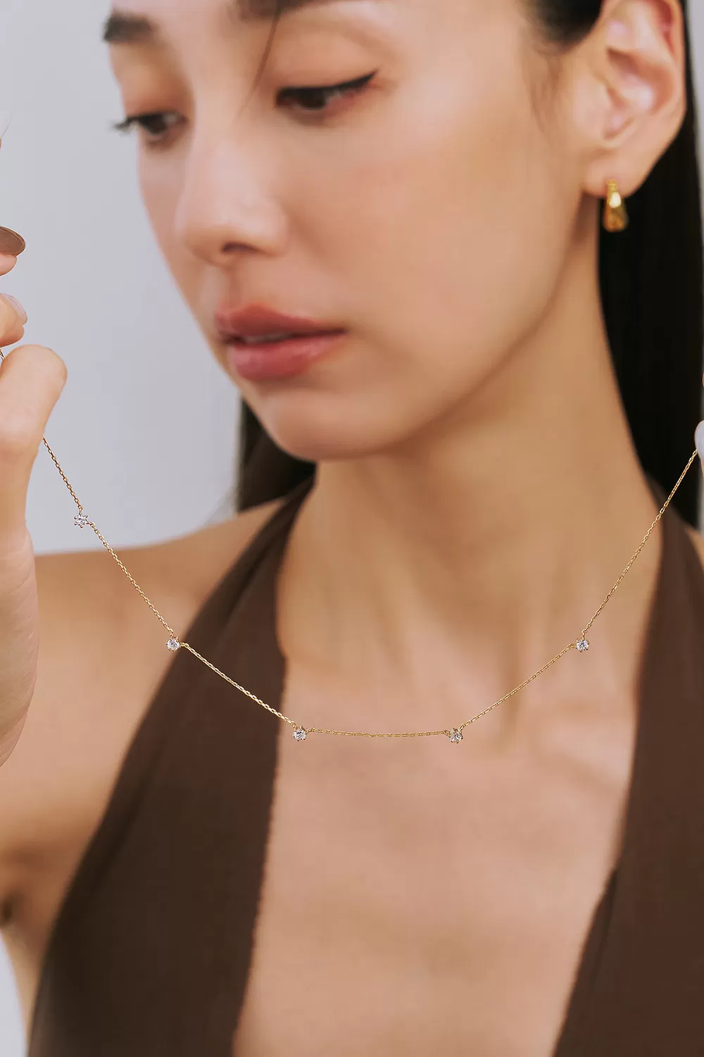 ODETTE | 18K流星5顆滿鑽項鍊,NEW獨家訂製不翻鑽,C114130003,ODETTE|18K流星5顆滿鑽項鍊,18K金,75%純黃金