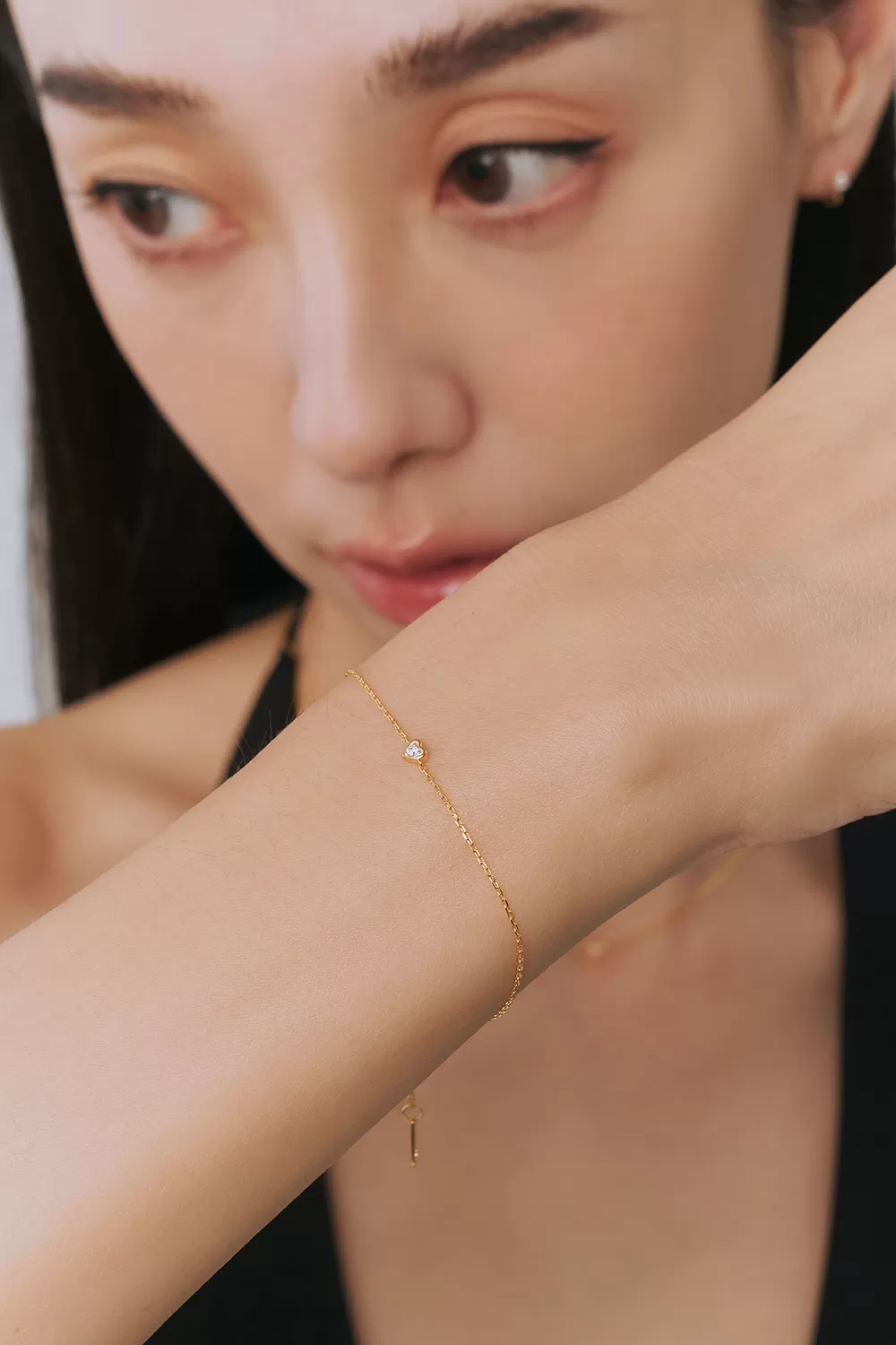 WANDER AMELIE | 14K迷你心鑽手鍊
