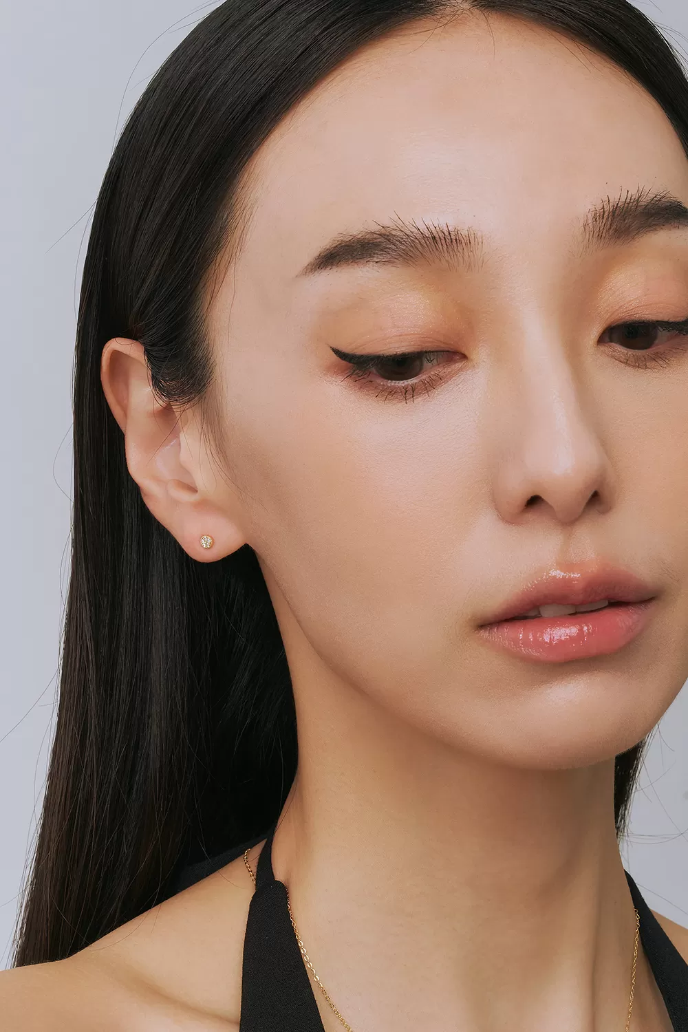 ODETTE | 碎花單鑽純銀耳環