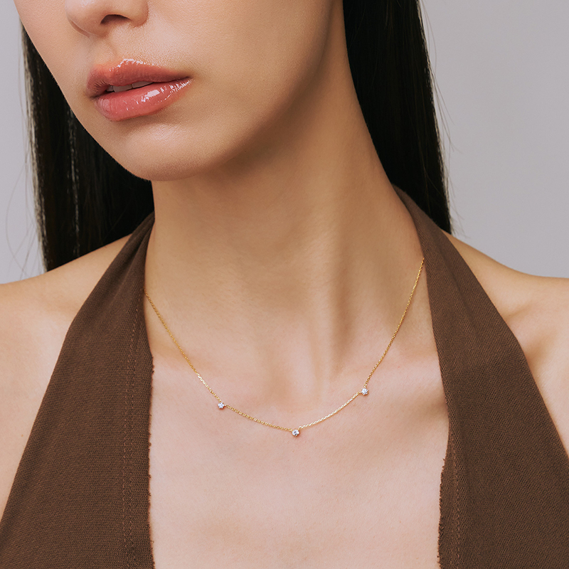 ODETTE | 18K流星3顆滿鑽項鍊,NEW獨家訂製不翻鑽,C114130004,ODETTE|18K流星3顆滿鑽項鍊,18K金,75%純黃金