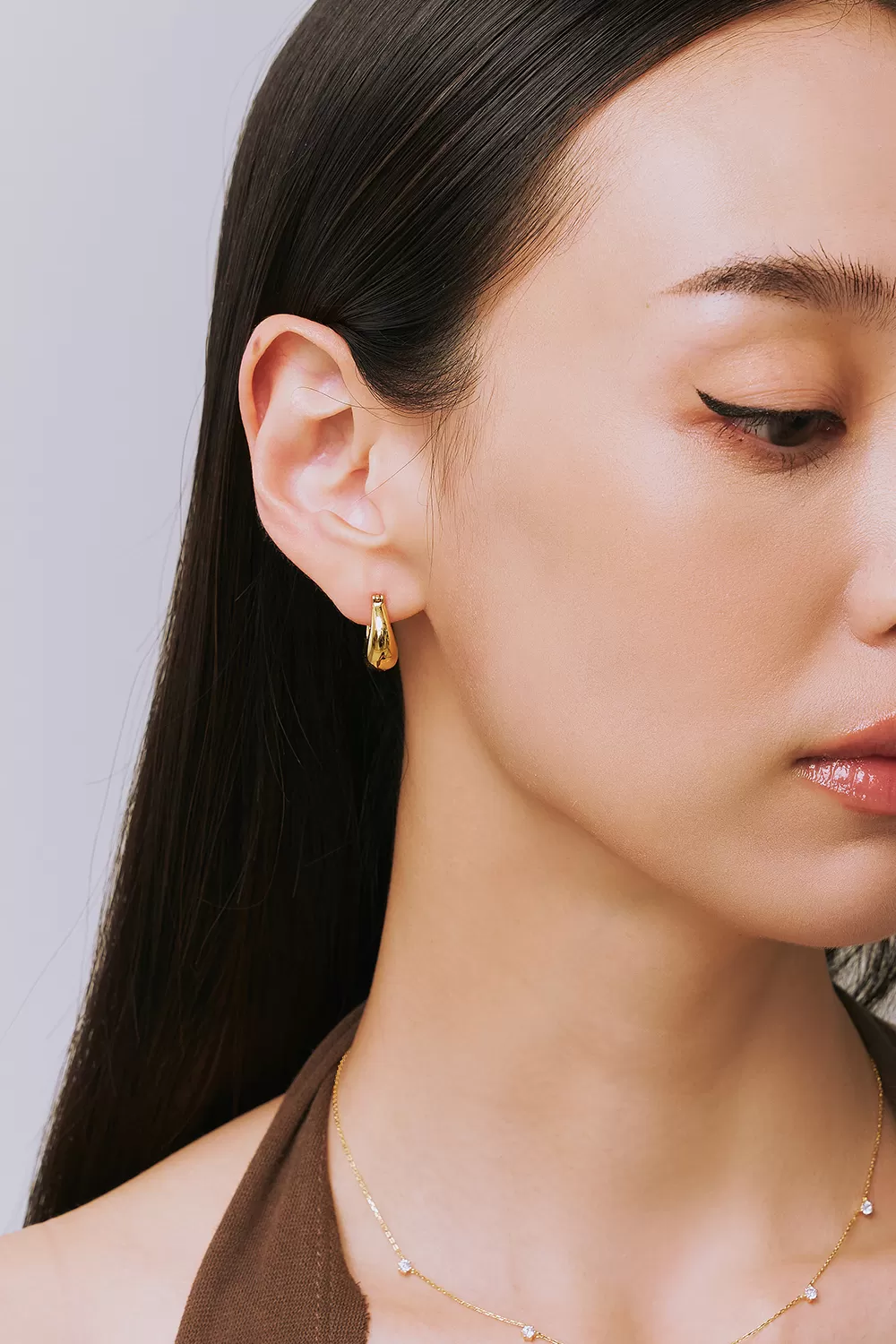 EDREI | 18K拾光簡約耳圈,NEW,A114130006,EDREI|18K拾光簡約耳圈,18K金,75%純黃金