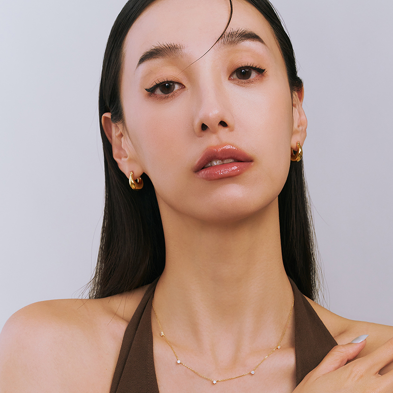 EDREI | 18K拾光簡約耳圈,NEW,A114130006,EDREI|18K拾光簡約耳圈,18K金,75%純黃金