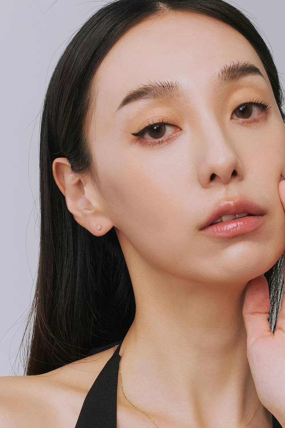 ODETTE | 碎花單鑽純銀耳環