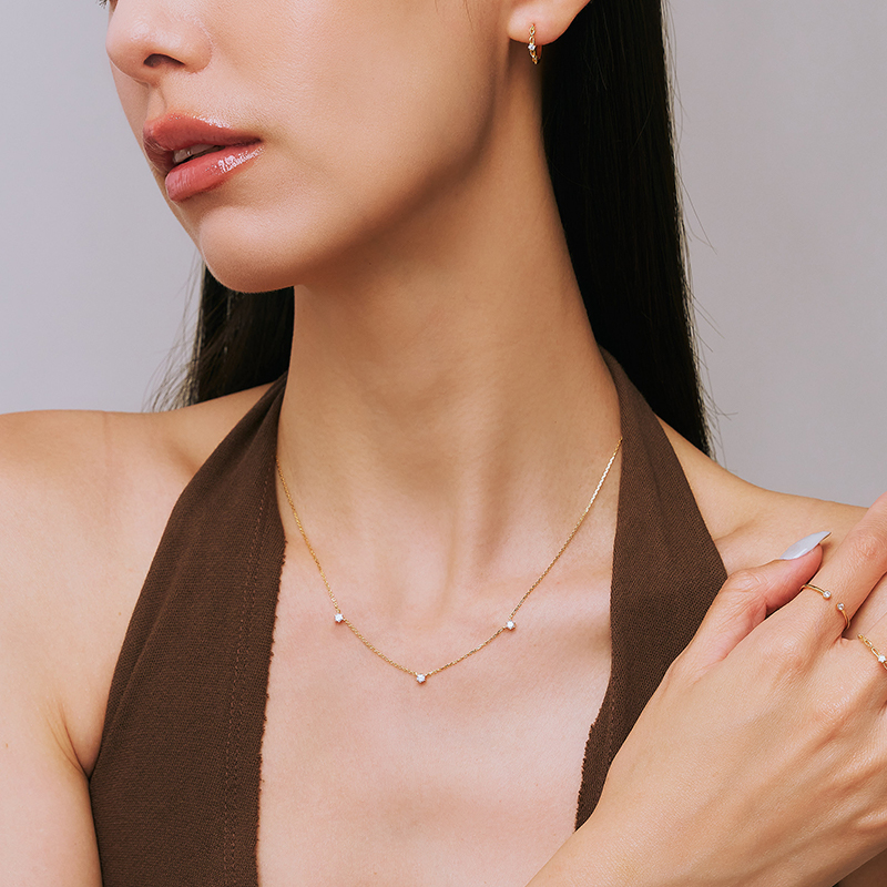 ODETTE | 18K流星3顆滿鑽項鍊,NEW獨家訂製不翻鑽,C114130004,ODETTE|18K流星3顆滿鑽項鍊,18K金,75%純黃金