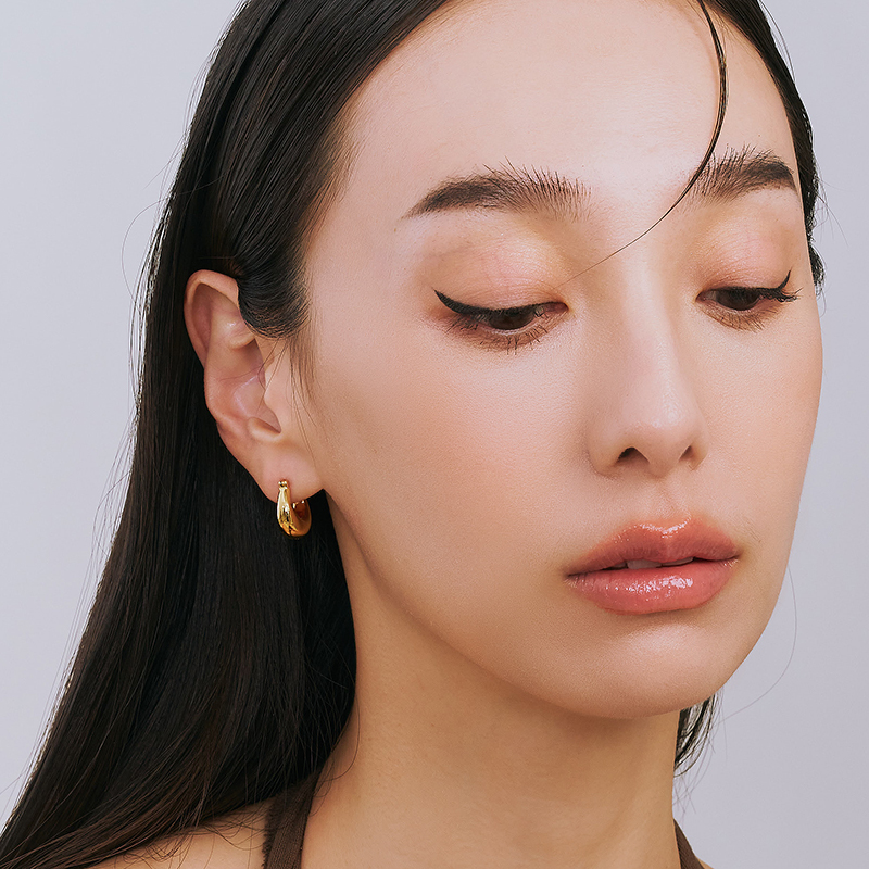 EDREI | 18K拾光簡約耳圈,NEW,A114130006,EDREI|18K拾光簡約耳圈,18K金,75%純黃金