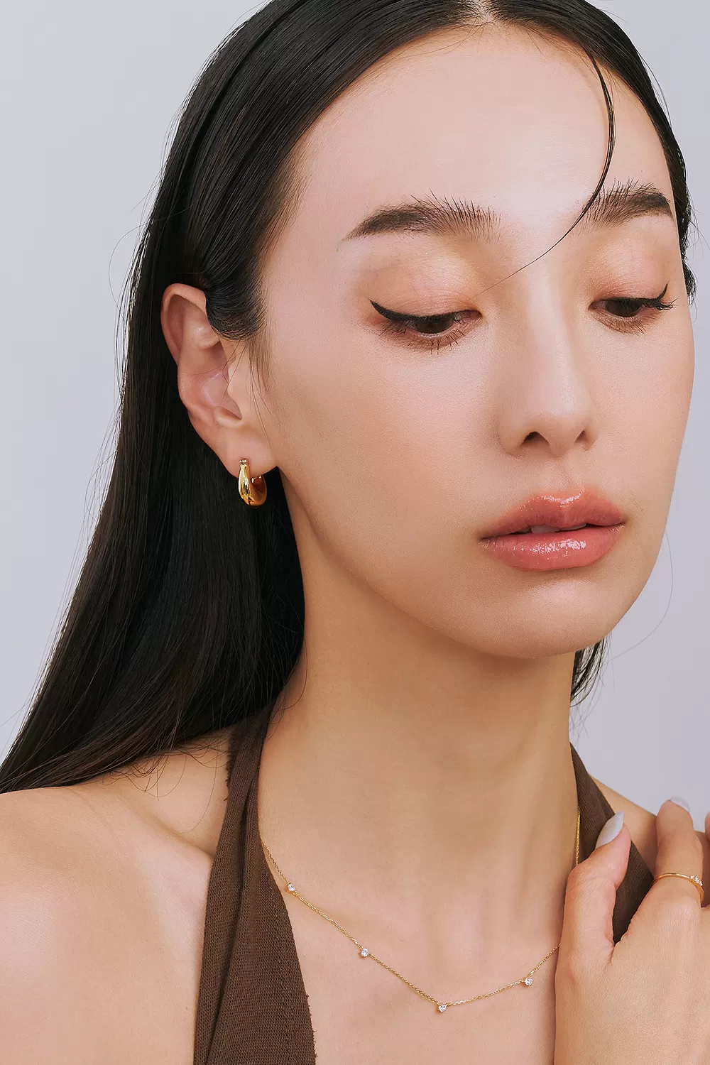 EDREI | 18K拾光簡約耳圈,NEW,A114130006,EDREI|18K拾光簡約耳圈,18K金,75%純黃金