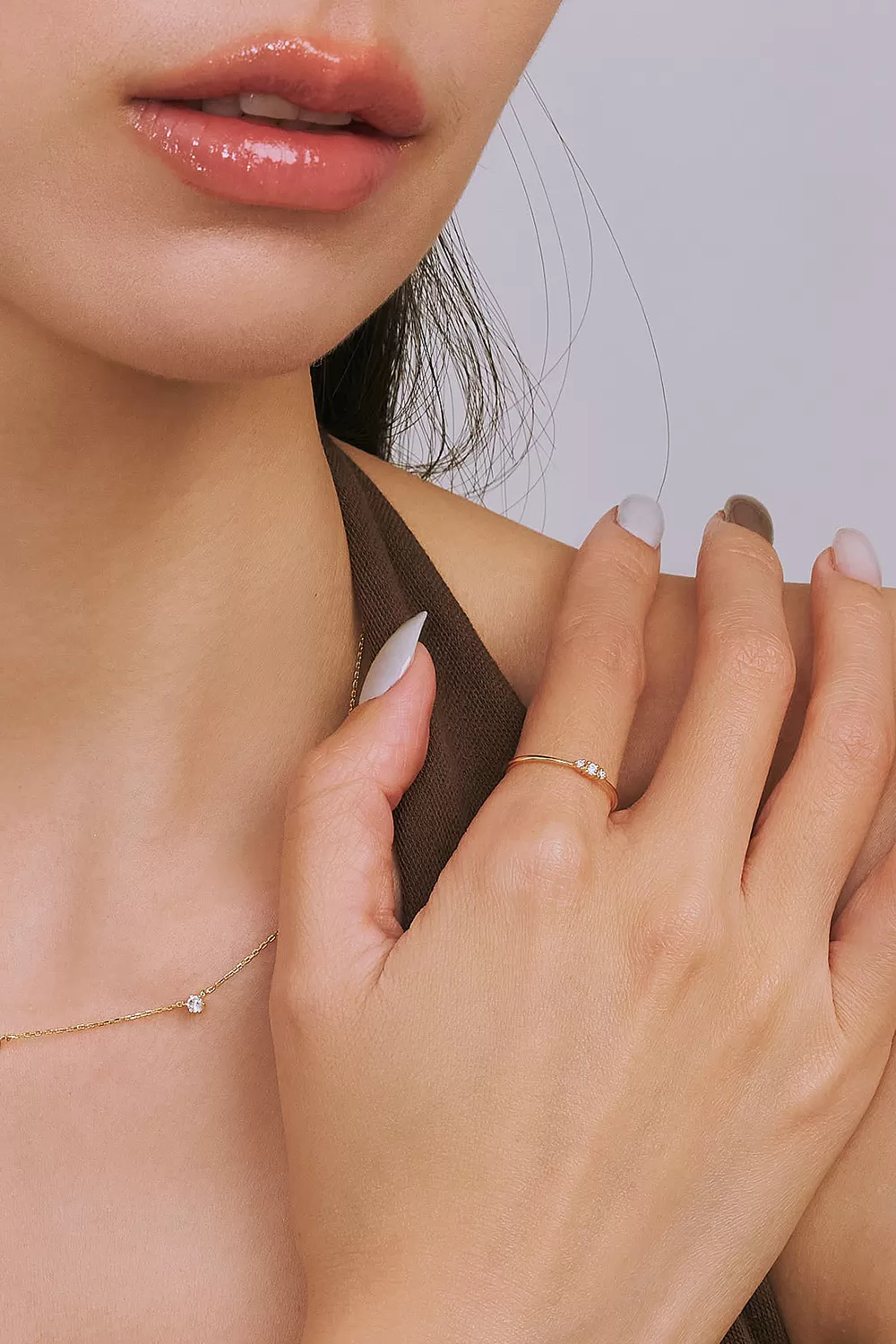 ODETTE | 14K曦光三鑽戒指,NEW,D114130010,ODETTE|14K曦光三鑽戒指,14K金,58.5%純黃金