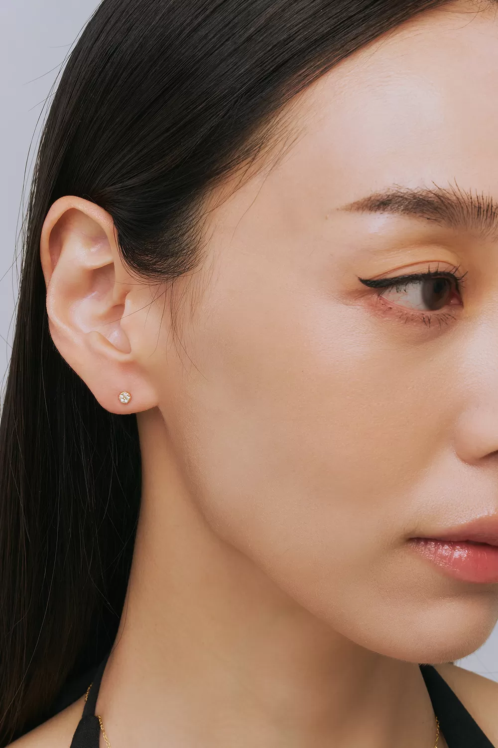 ODETTE | 碎花單鑽純銀耳環