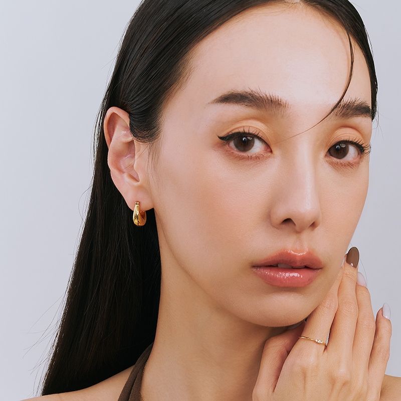 EDREI | 18K拾光簡約耳圈,NEW,A114130006,EDREI|18K拾光簡約耳圈,18K金,75%純黃金