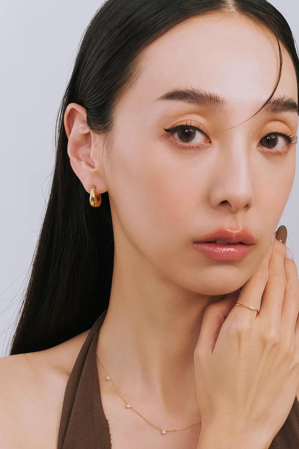 EDREI | 18K拾光簡約耳圈,NEW,A114130006,EDREI|18K拾光簡約耳圈,18K金,75%純黃金