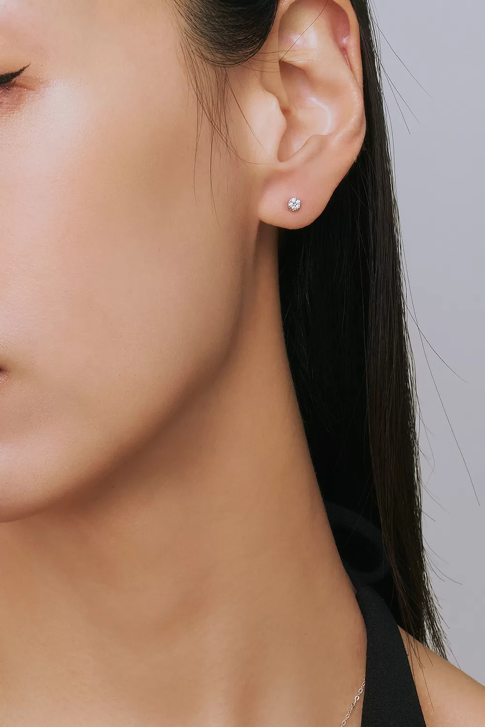 ODETTE | 碎花單鑽純銀耳環