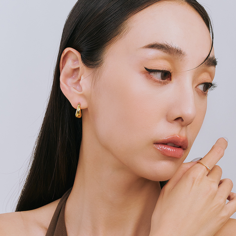 EDREI | 18K拾光簡約耳圈,NEW,A114130006,EDREI|18K拾光簡約耳圈,18K金,75%純黃金