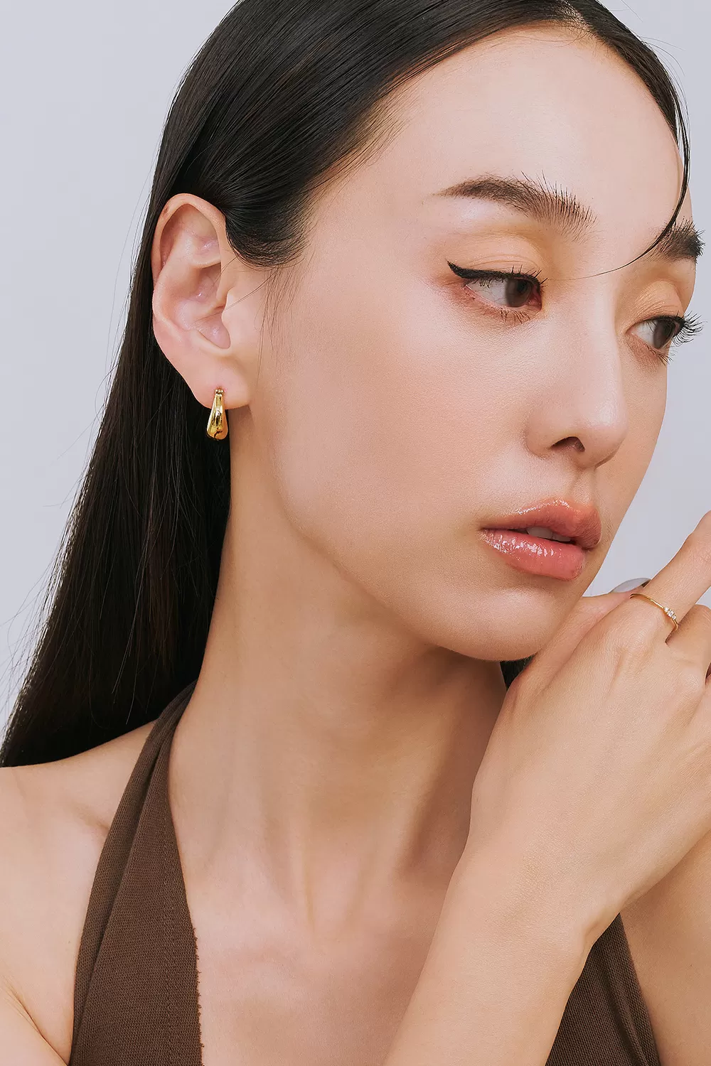 EDREI | 18K拾光簡約耳圈,NEW,A114130006,EDREI|18K拾光簡約耳圈,18K金,75%純黃金