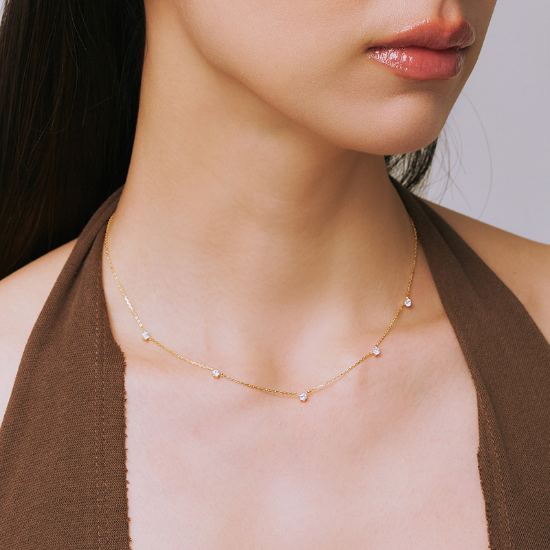 ODETTE | 18K流星5顆滿鑽項鍊,NEW獨家訂製不翻鑽,C114130003,ODETTE|18K流星5顆滿鑽項鍊,18K金,75%純黃金