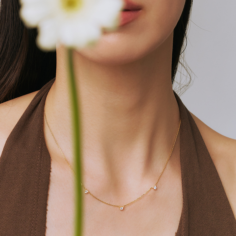 ODETTE | 18K流星3顆滿鑽項鍊,NEW獨家訂製不翻鑽,C114130004,ODETTE|18K流星3顆滿鑽項鍊,18K金,75%純黃金