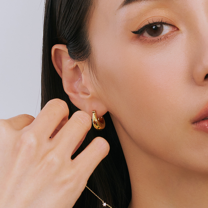 EDREI | 18K拾光簡約耳圈,NEW,A114130006,EDREI|18K拾光簡約耳圈,18K金,75%純黃金