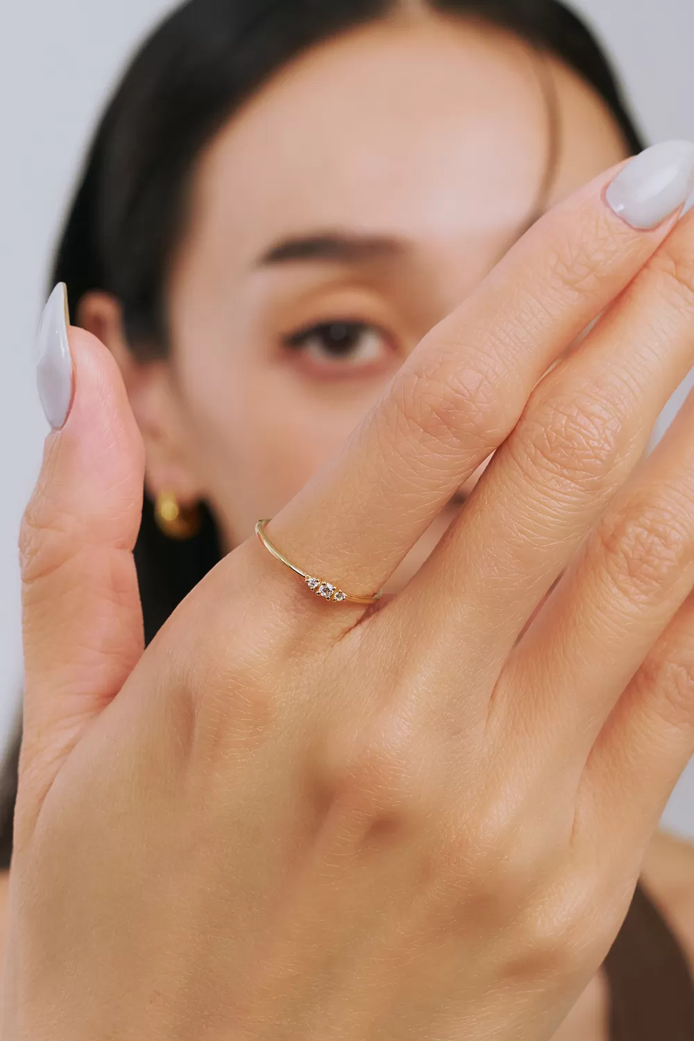 ODETTE | 14K曦光三鑽戒指,NEW,D114130010,ODETTE|14K曦光三鑽戒指,14K金,58.5%純黃金