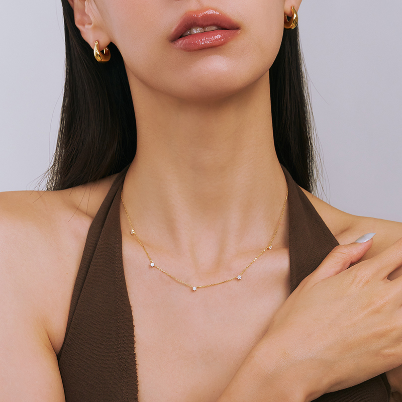 ODETTE | 18K流星5顆滿鑽項鍊,NEW獨家訂製不翻鑽,C114130003,ODETTE|18K流星5顆滿鑽項鍊,18K金,75%純黃金