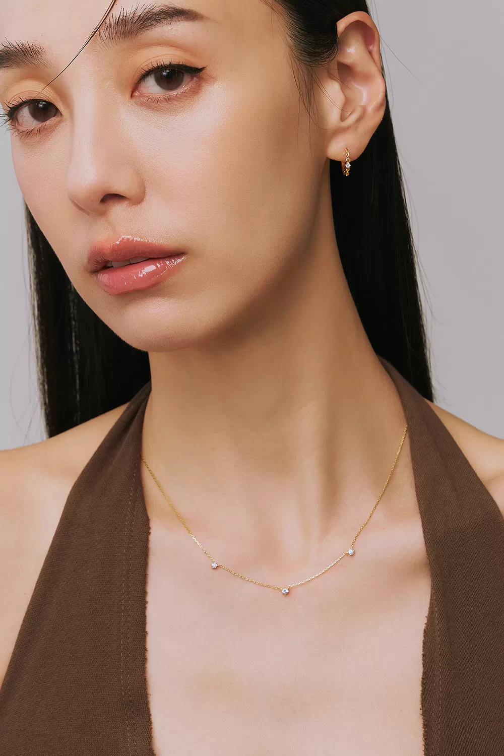 ODETTE | 18K流星3顆滿鑽項鍊,NEW獨家訂製不翻鑽,C114130004,ODETTE|18K流星3顆滿鑽項鍊,18K金,75%純黃金