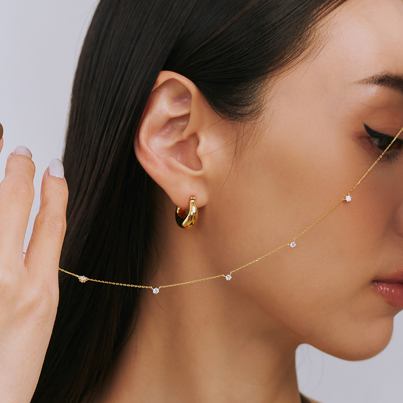 EDREI | 18K拾光簡約耳圈,NEW,A114130006,EDREI|18K拾光簡約耳圈,18K金,75%純黃金