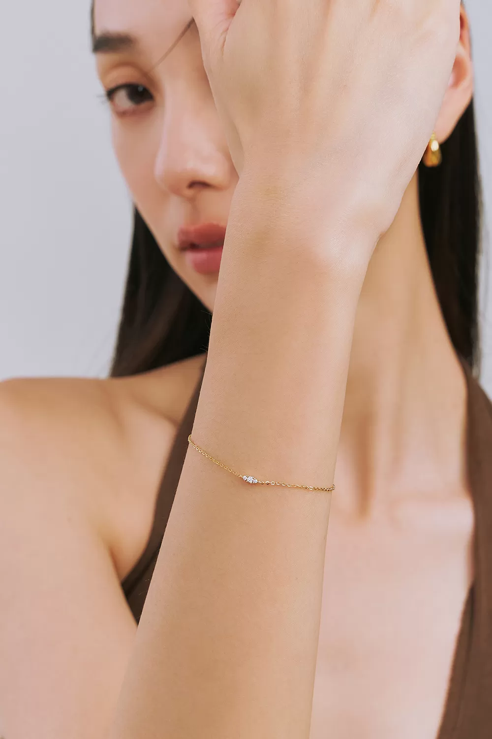 ODETTE | 14K曦光三鑽手鍊,NEW,B114130006,ODETTE|14K曦光三鑽手鍊,14K金,58.5%純黃金