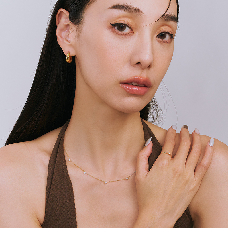 ODETTE | 18K流星5顆滿鑽項鍊,NEW獨家訂製不翻鑽,C114130003,ODETTE|18K流星5顆滿鑽項鍊,18K金,75%純黃金