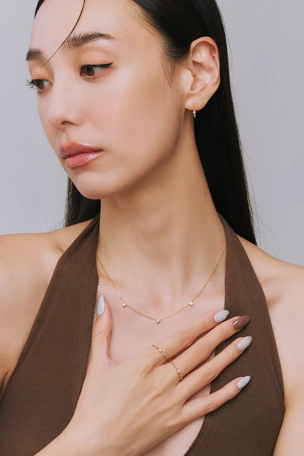 ODETTE | 18K流星3顆滿鑽項鍊,NEW獨家訂製不翻鑽,C114130004,ODETTE|18K流星3顆滿鑽項鍊,18K金,75%純黃金