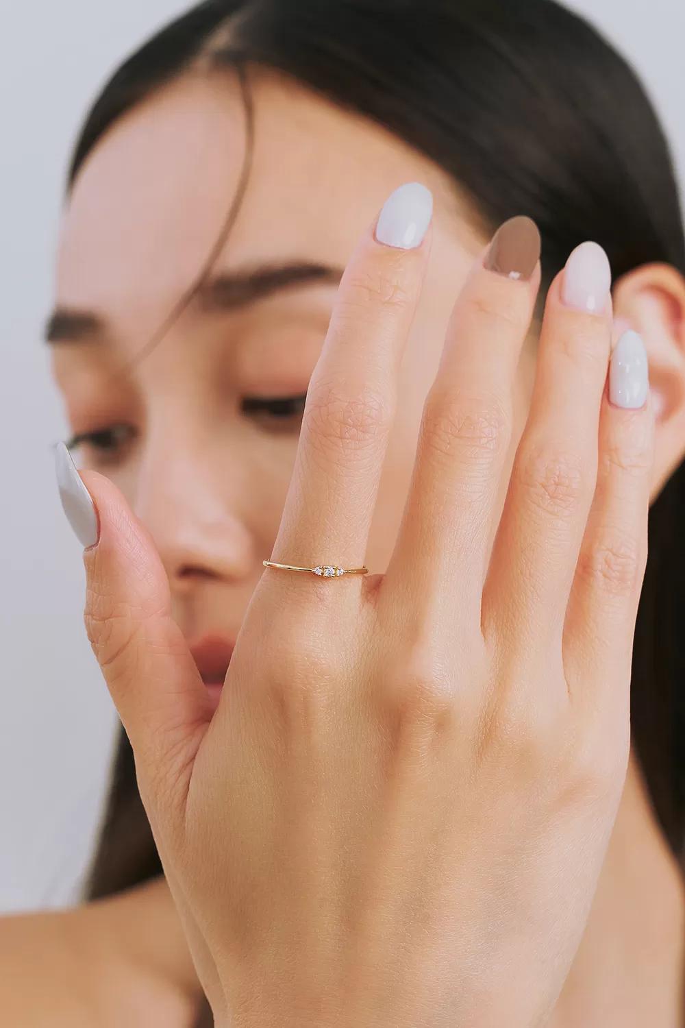 ODETTE | 14K曦光三鑽戒指,NEW,D114130010,ODETTE|14K曦光三鑽戒指,14K金,58.5%純黃金