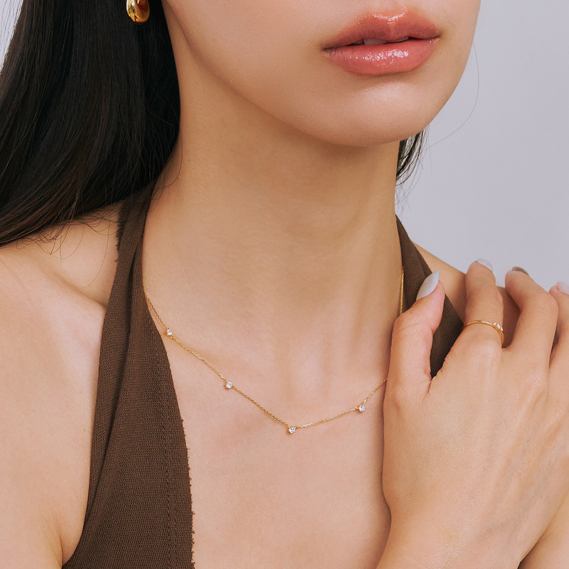 ODETTE | 18K流星5顆滿鑽項鍊,NEW獨家訂製不翻鑽,C114130003,ODETTE|18K流星5顆滿鑽項鍊,18K金,75%純黃金